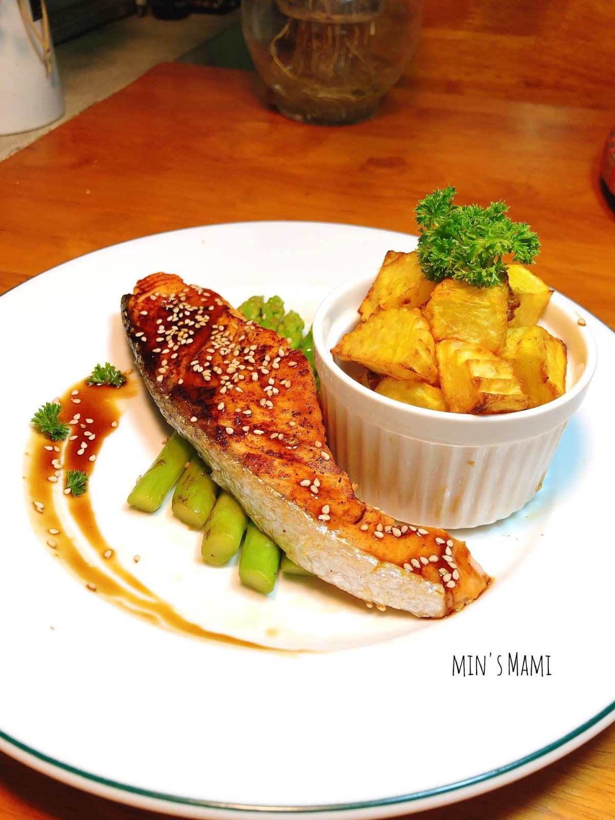 Cá hồi sốt teriyaki Cá hồi sốt teriyaki
